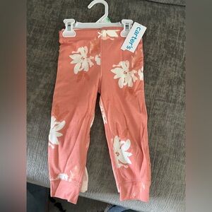 NWT Carter's Pink Floral Baby Leggings
